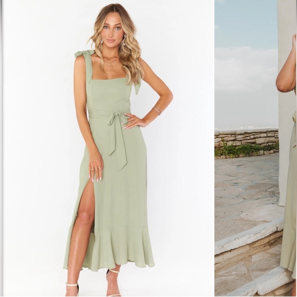 Show Me Your Mumu Green Claire Midi Dress